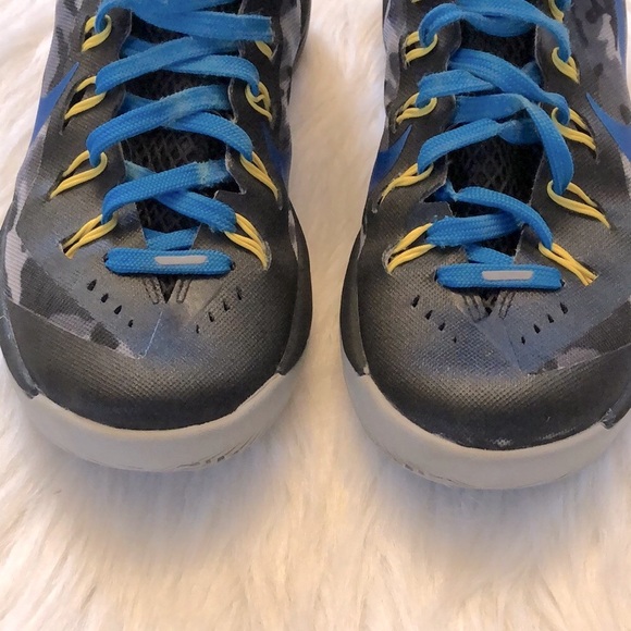 Nike Hyperdunk Black Camo and Blue Basketball Sneakers - Picture 5 of 9